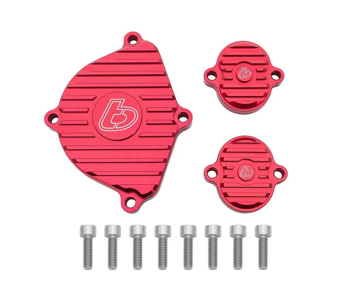TB Parts Billet Head /Covers, Red w/Ti Hardware - KLX110 Z125